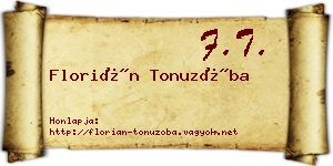 Florián Tonuzóba névjegykártya
